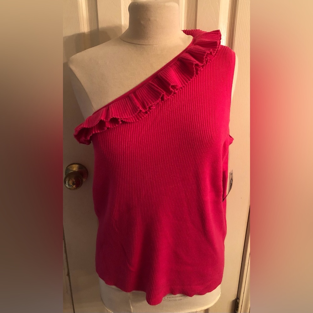 Sofia pink one shoulder top xxl
